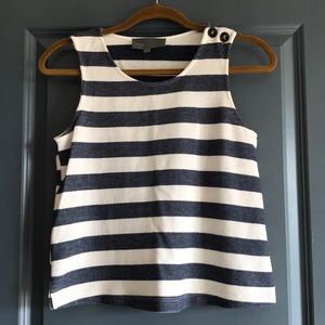 Sunday in Brooklyn/Anthropologie blue and white striped sleeveless top